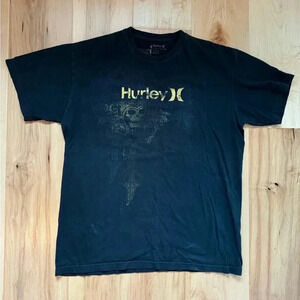 Old-School Hurley Men’s Short-Sleeve T-Shirt with Gold Skeleton - XL